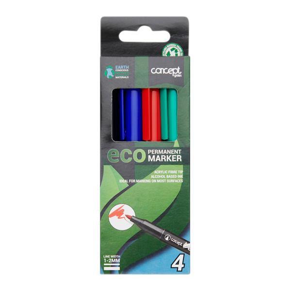 Concept Green Eco Permanent Markers 4 Pk - Penny Black