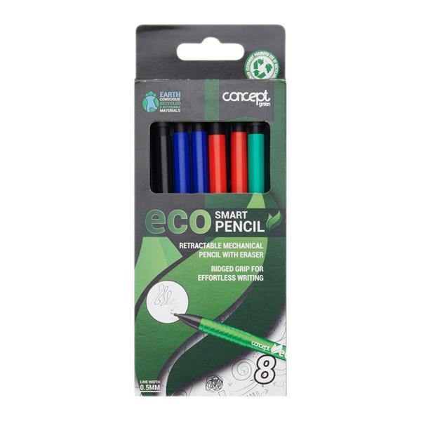 Concept Green Eco 0.5mm Mechanical Pencils 8 Pk - Penny Black
