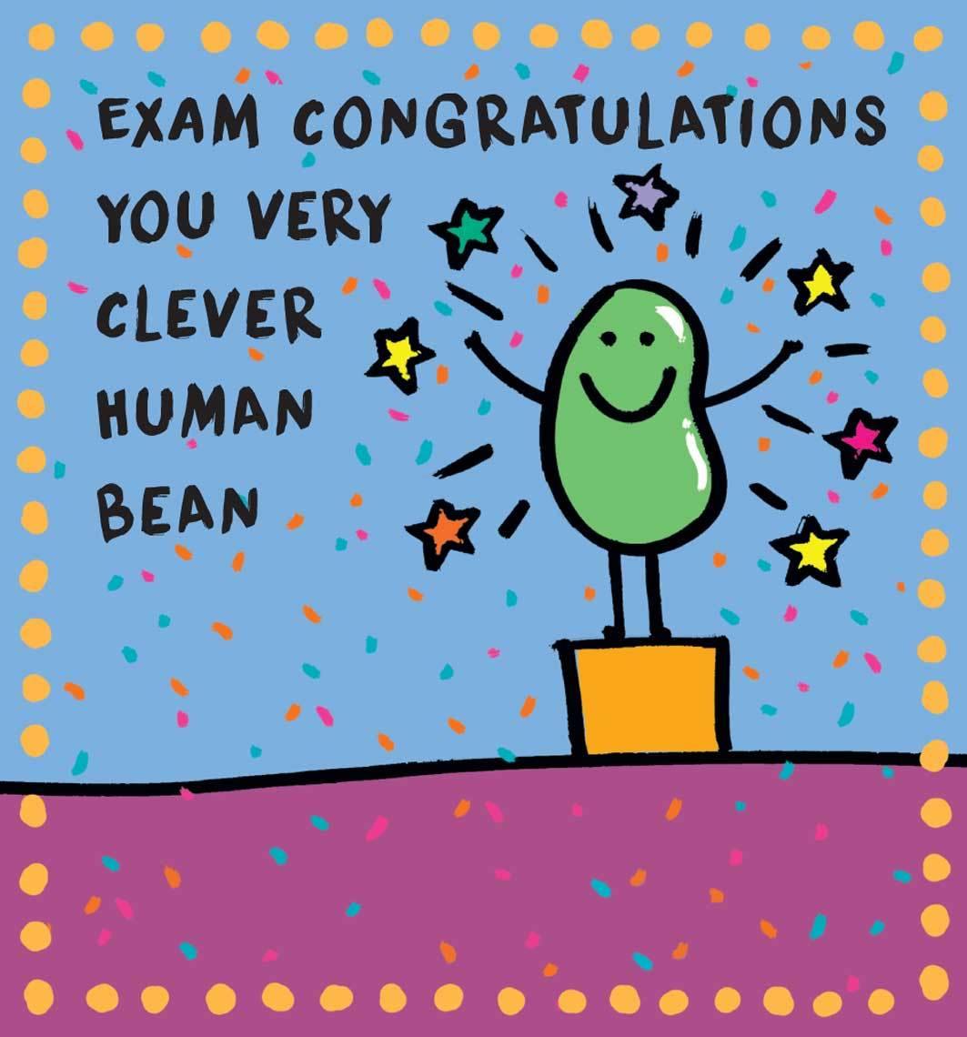 Clever Human Bean Exam Congratulations Card - Penny Black
