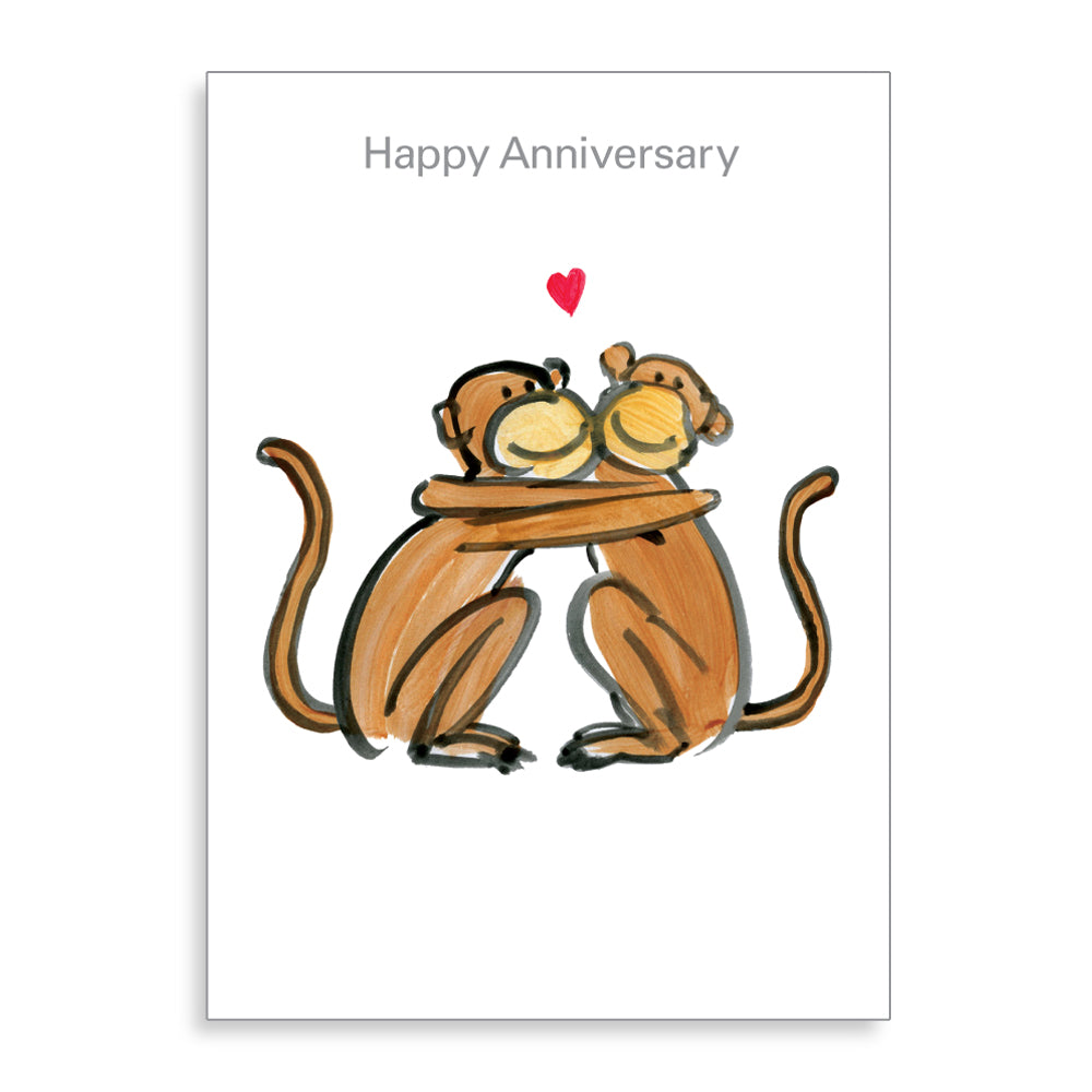 Cuddly Monkeys Anniversary Card - Penny Black