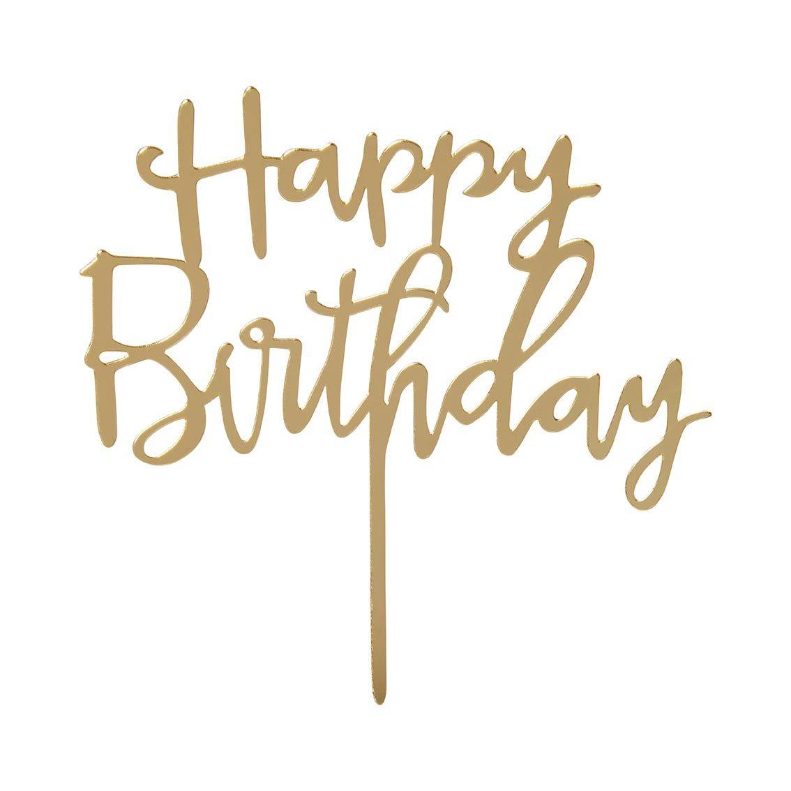 Luxe Gold Happy Birthday Cake Topper - Penny Black