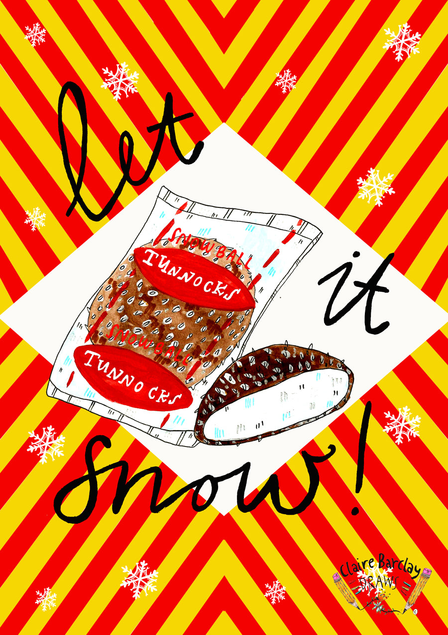 Let It Snow Tunnocks Snowball Christmas Card