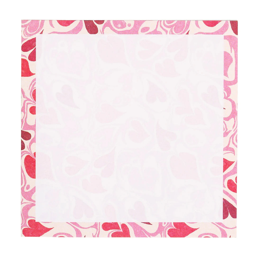 Cath Kidston Red Marble Hearts Sticky Notes