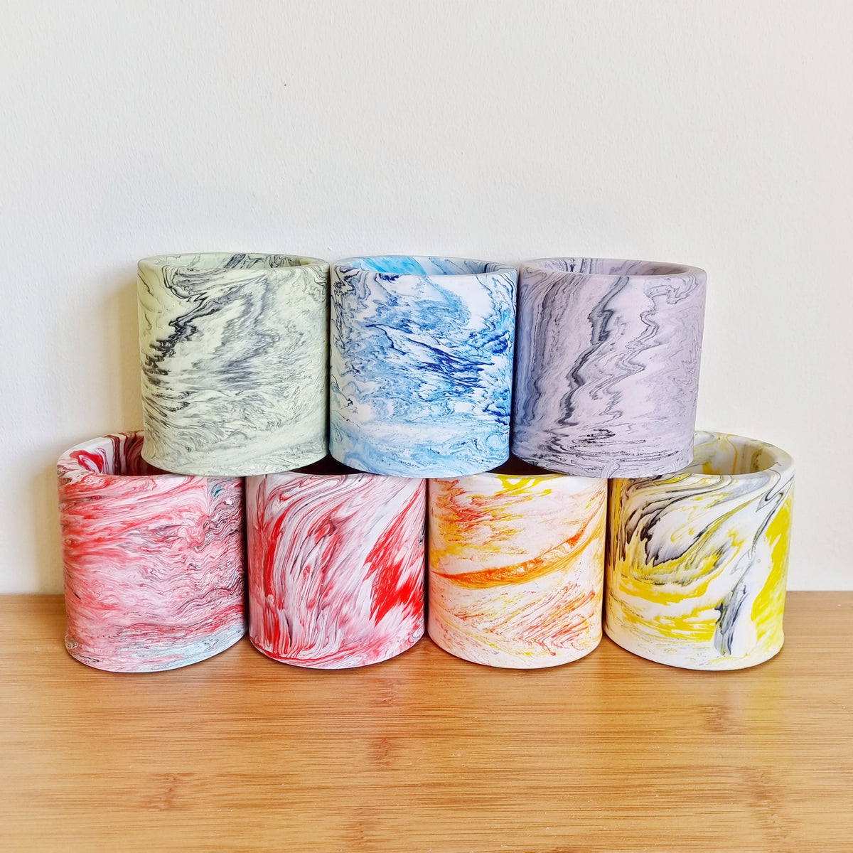 Marble Jesmonite Stationery Holder Pot