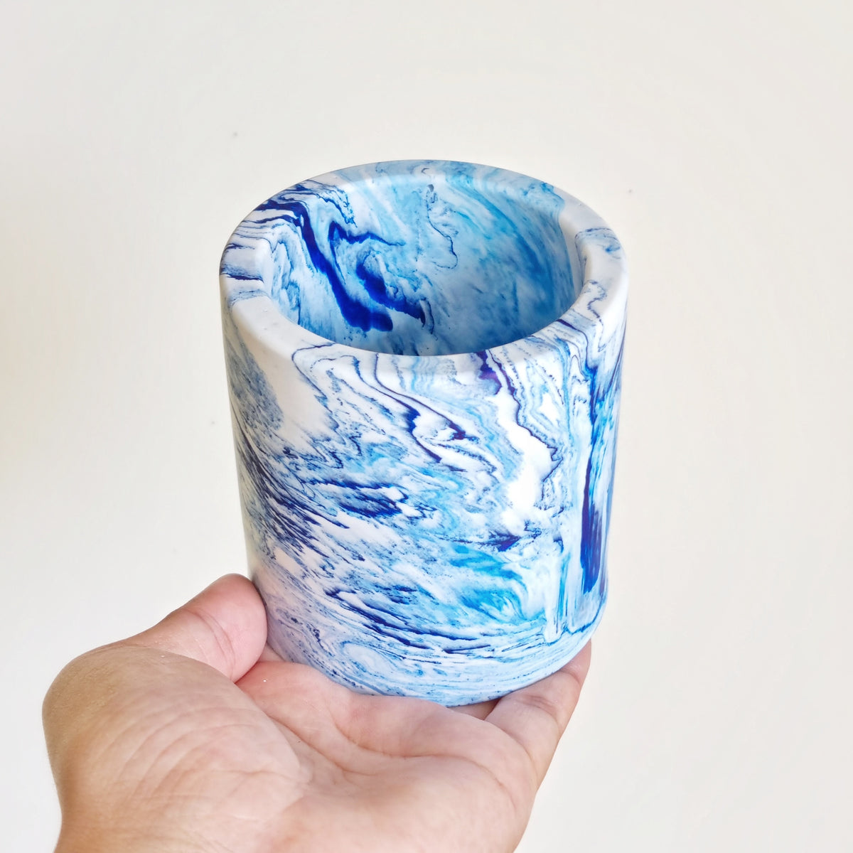 Marble Jesmonite Stationery Holder Pot