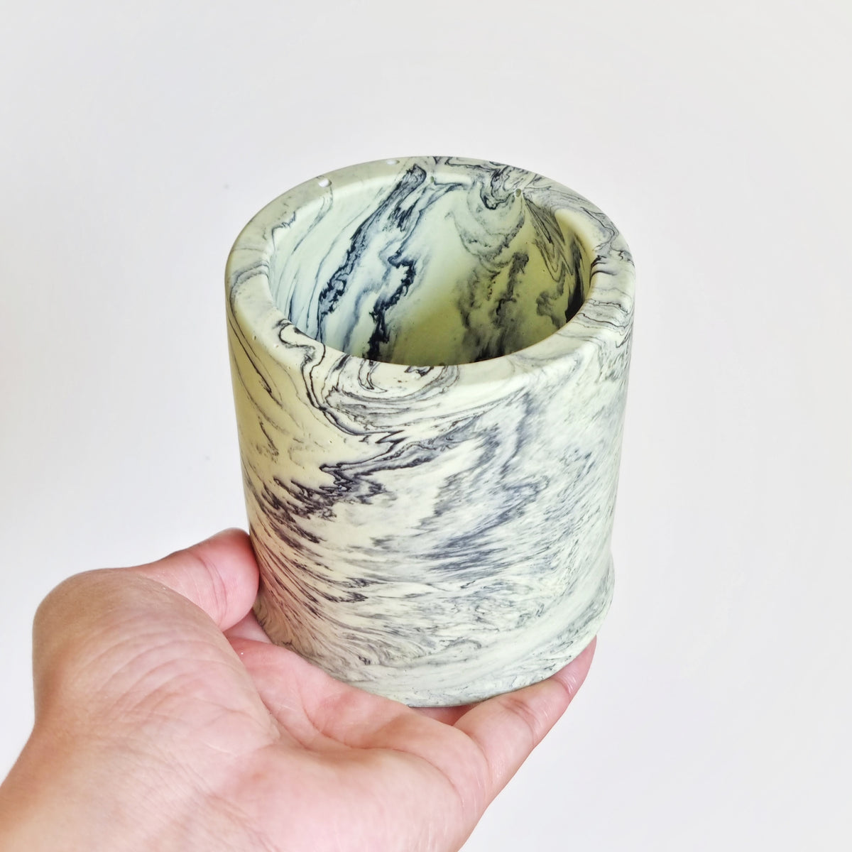 Marble Jesmonite Stationery Holder Pot