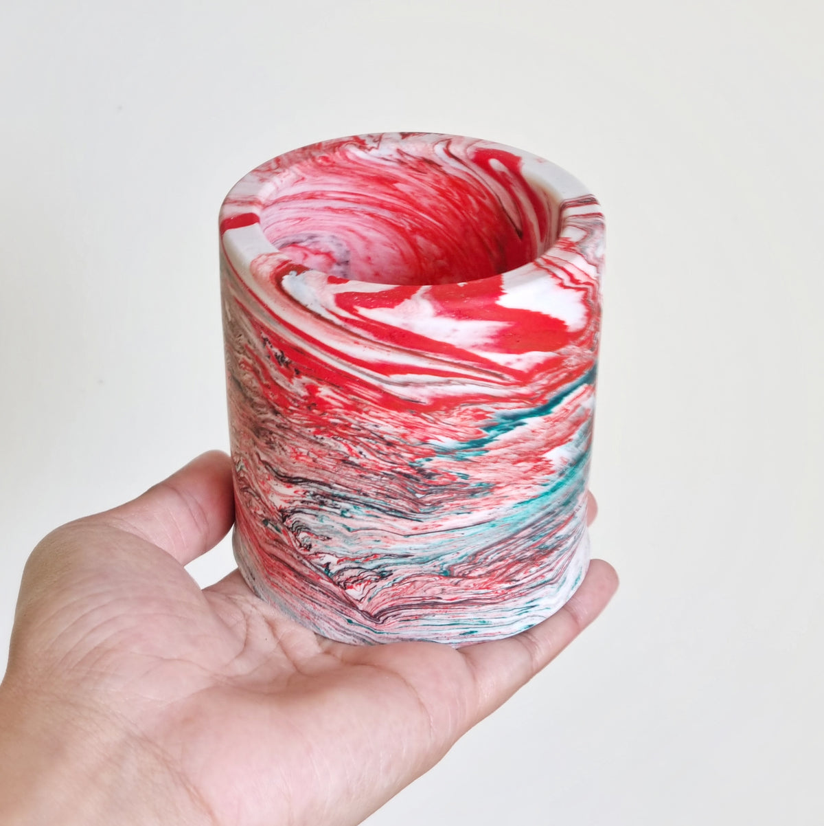 Marble Jesmonite Stationery Holder Pot
