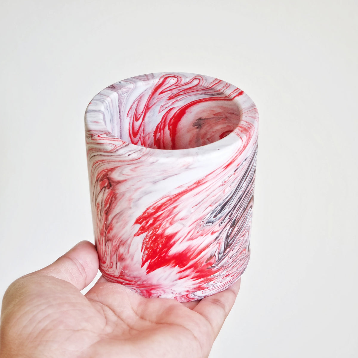 Marble Jesmonite Stationery Holder Pot