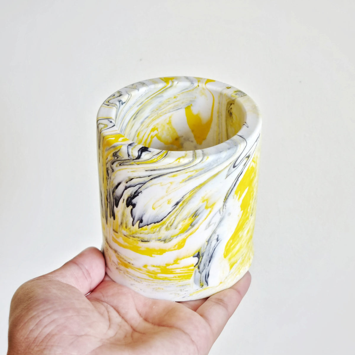 Marble Jesmonite Stationery Holder Pot