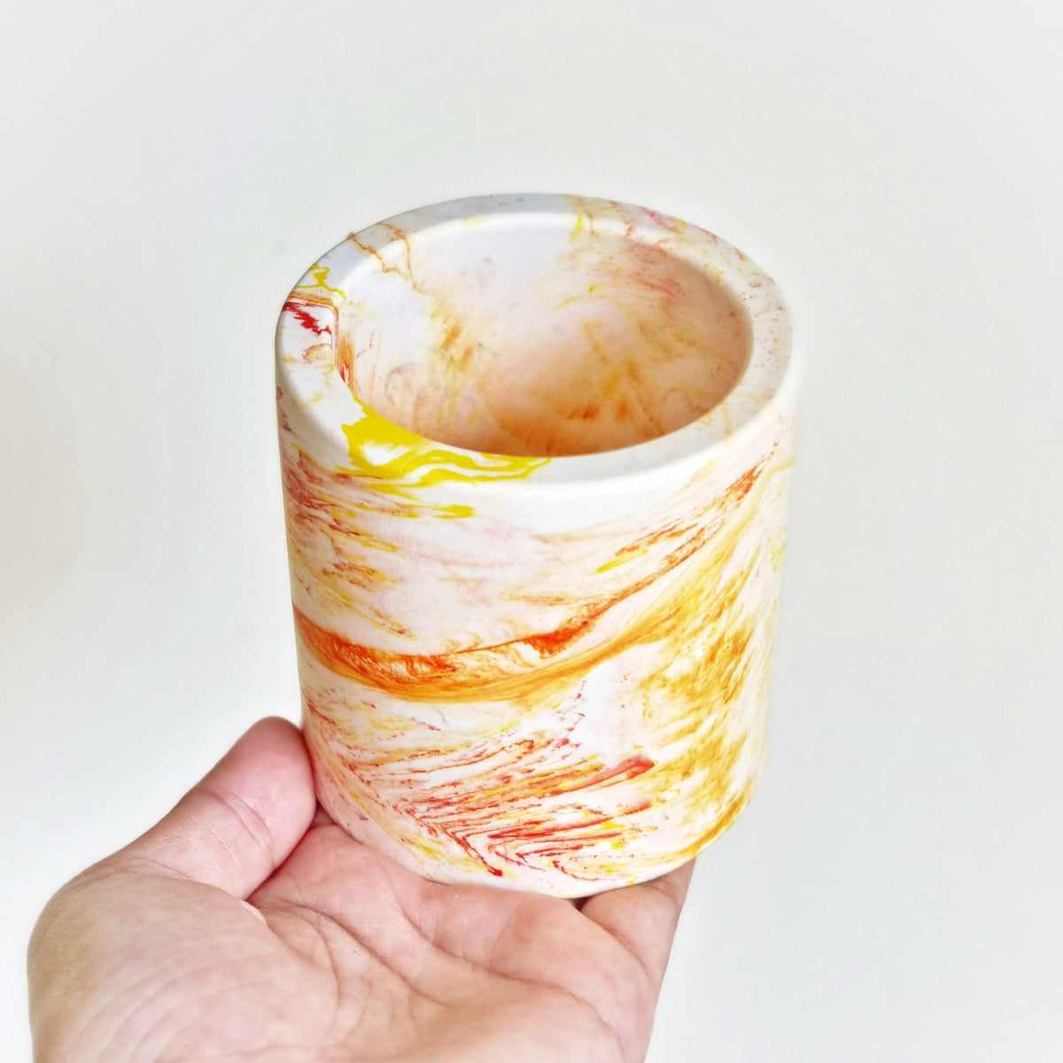 Marble Jesmonite Stationery Holder Pot