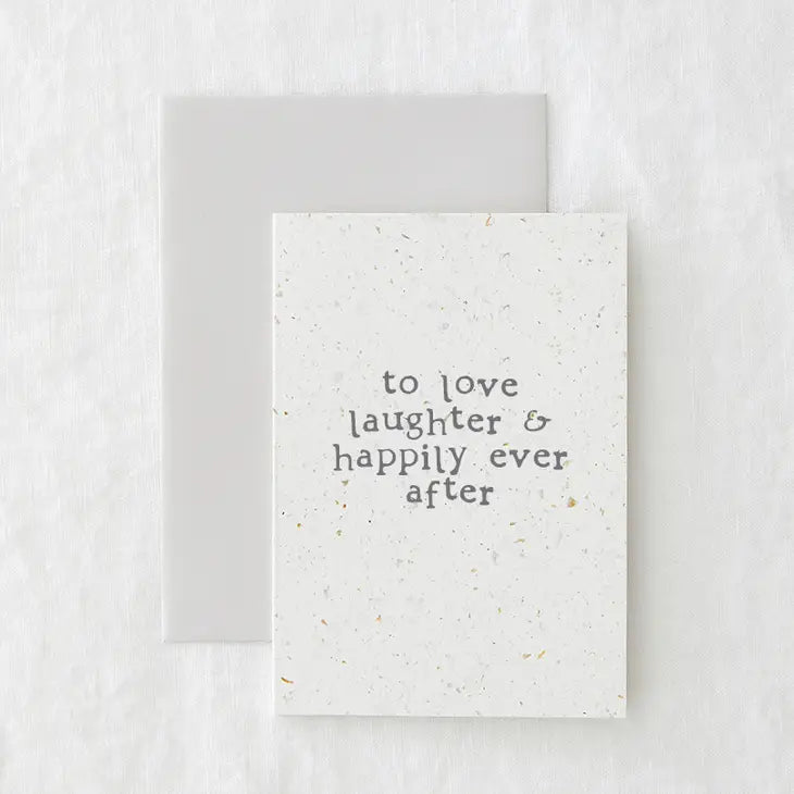 Love Laughter Coffee Grinds Wedding Card