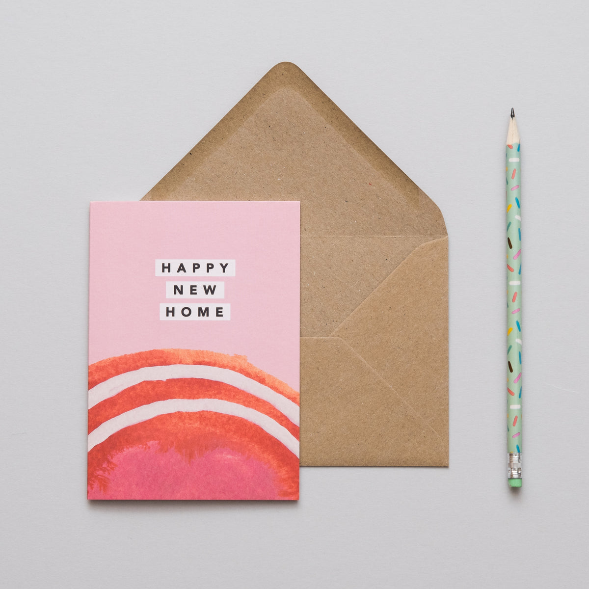 Pink Sunrise Happy New Home Card