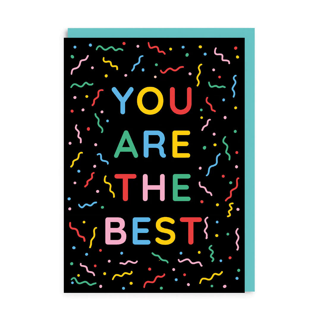 You Are The Best 80s Confetti Card