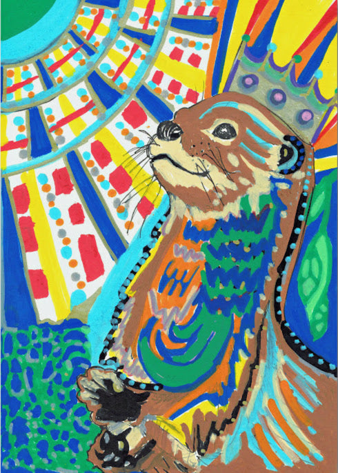 Otter King Rainbow Art Card