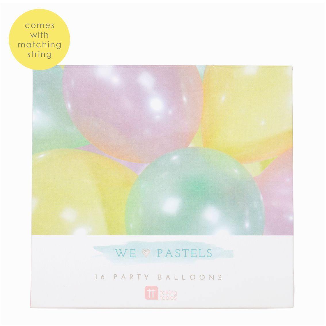 We Love Pastels Latex Balloons 16 Pk - Penny Black