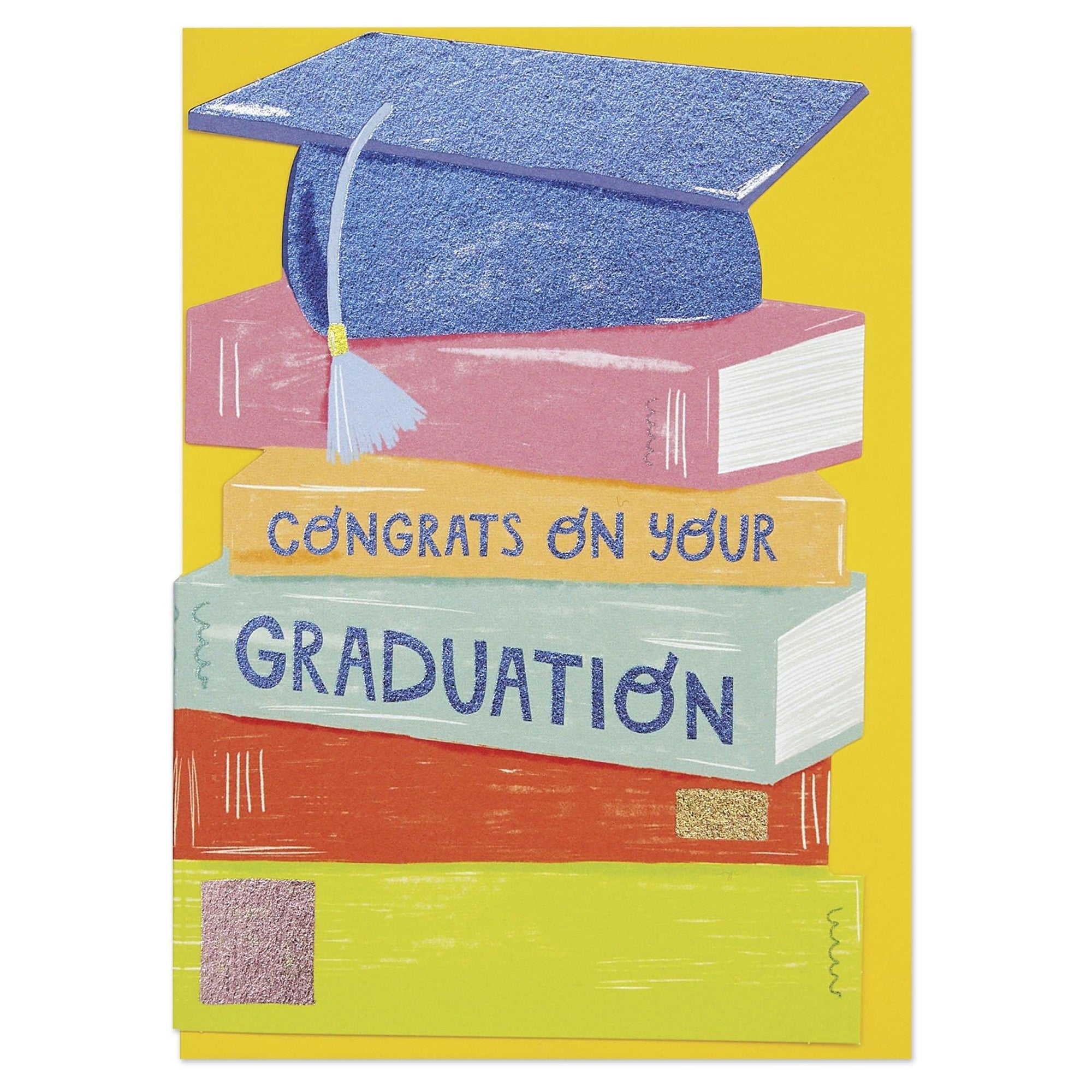 Mortarboard & Books Graduation Card - Penny Black