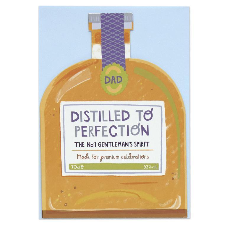 Dad Distilled To Perfection Cut Out Card - Penny Black