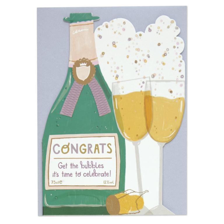 Congrats Get The Bubbles Cut Out Card - Penny Black