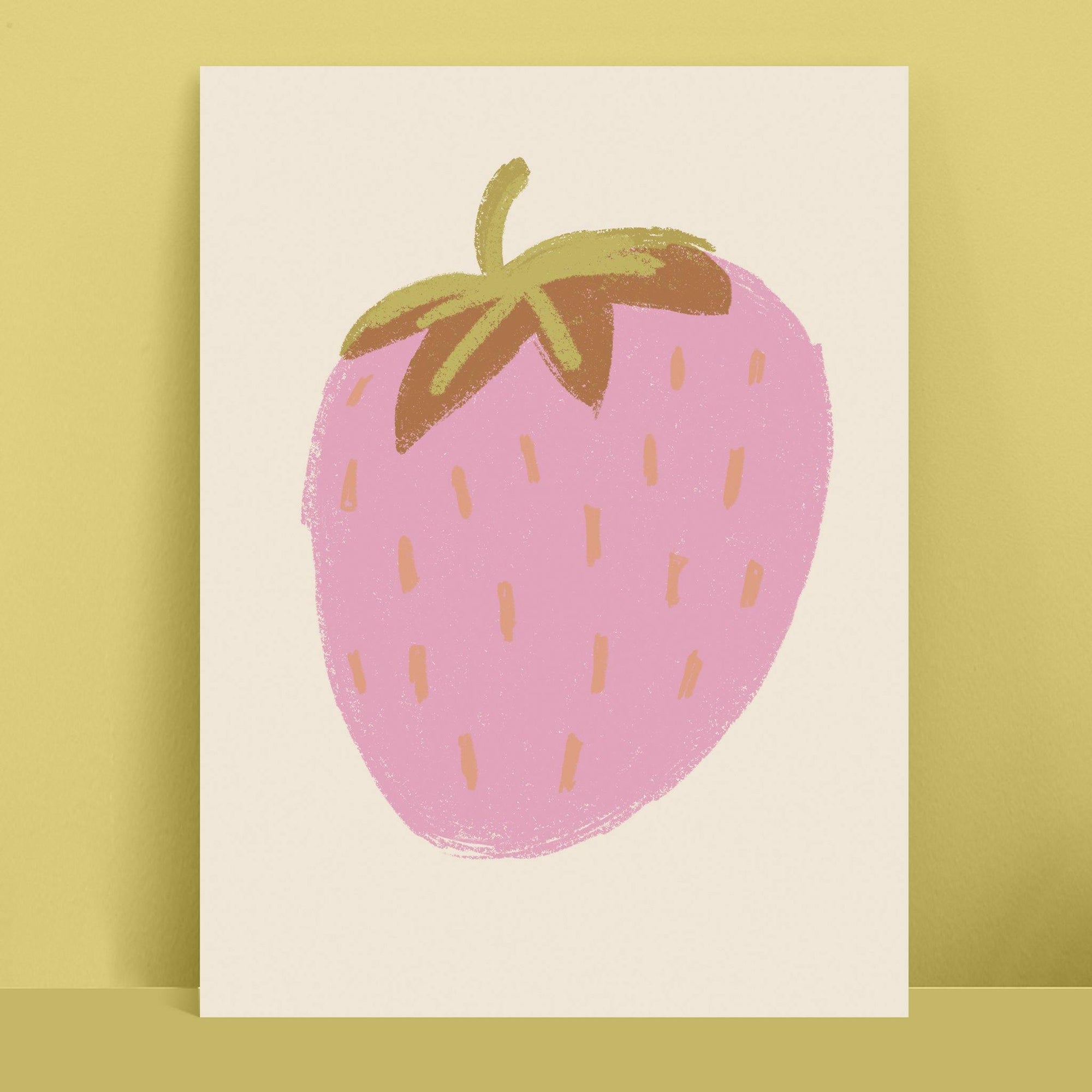 Pink Strawberry Art Print - Penny Black