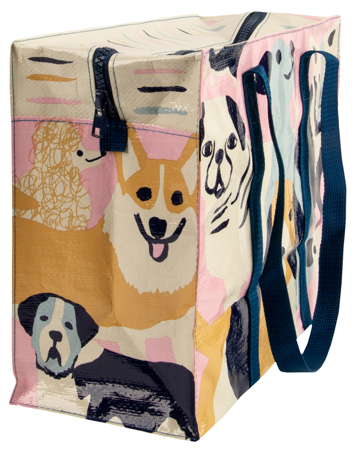 Happy Dogs Blue Q Shoulder Tote