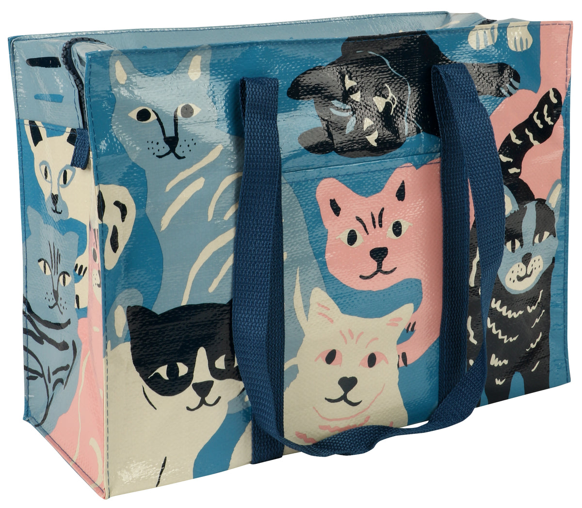 Happy Cats Blue Q Shoulder Tote