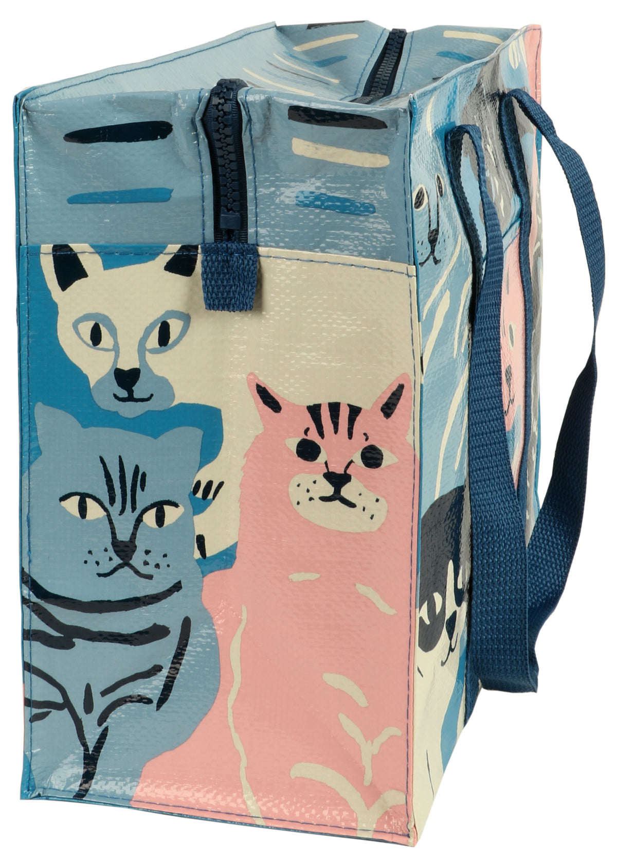 Happy Cats Blue Q Shoulder Tote