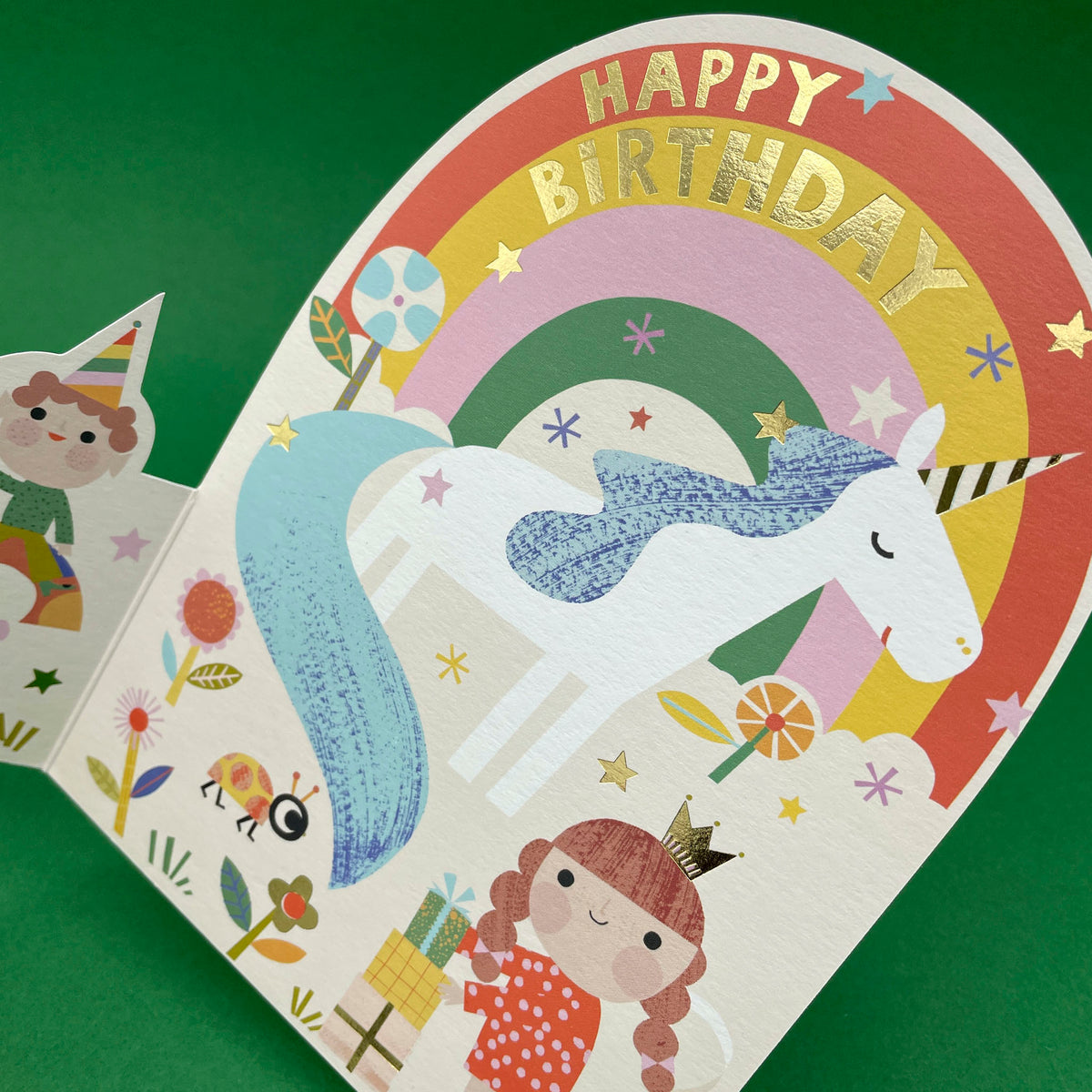 Magical Fairy and Unicorn Cut Out Children&#39;s Birthday Card