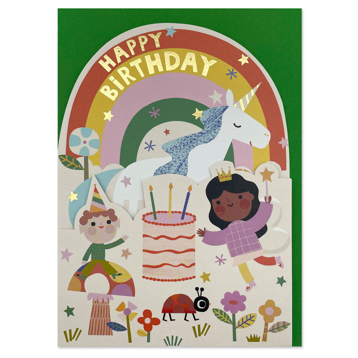 Magical Fairy and Unicorn Cut Out Children&#39;s Birthday Card