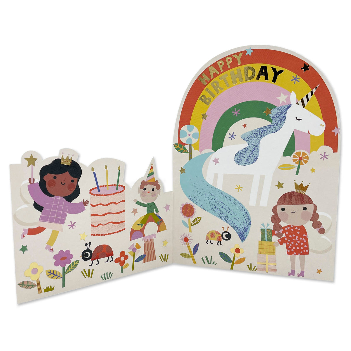 Magical Fairy and Unicorn Cut Out Children&#39;s Birthday Card