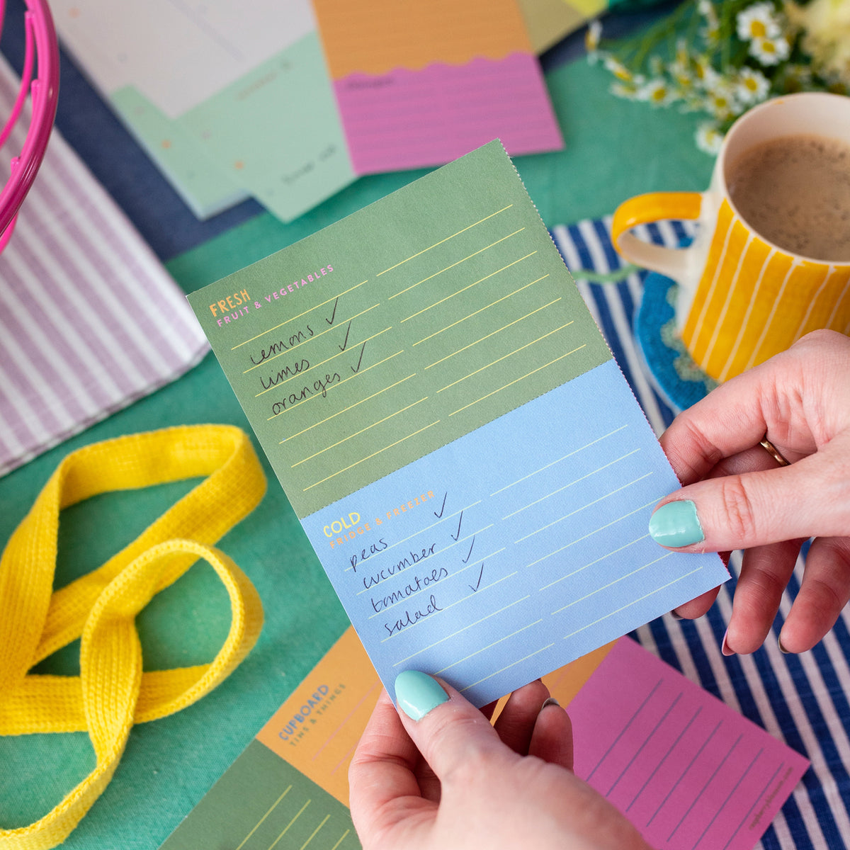 Rainbow Tear Off Food Shopping List Pad