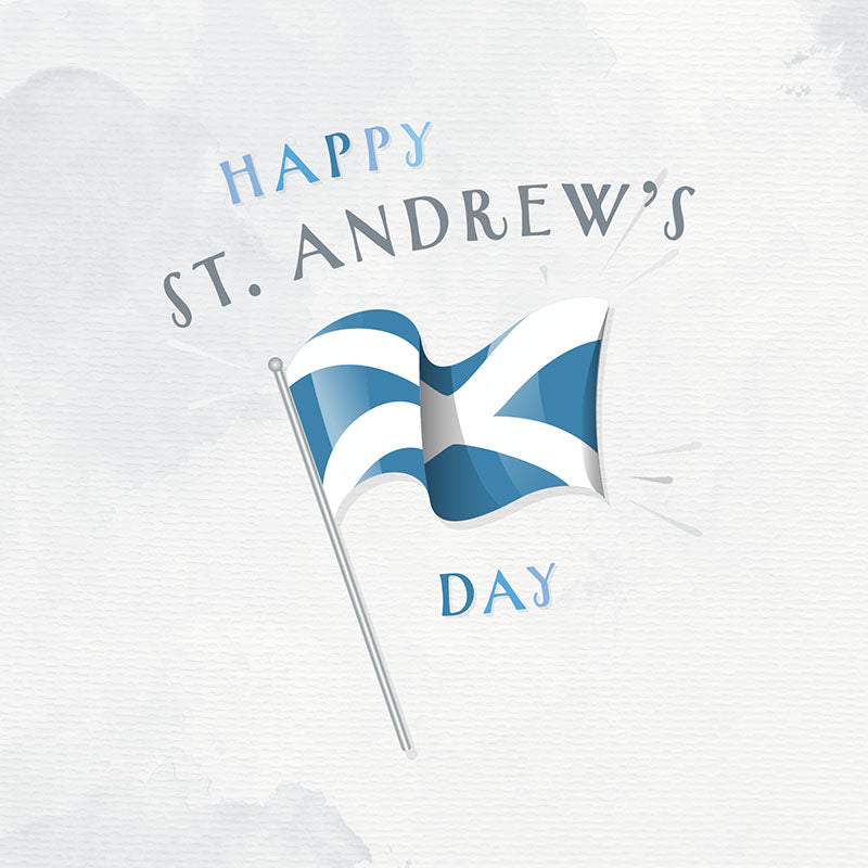 Scottish Saltire Flag Happy St Andrew's Day Card - Penny Black