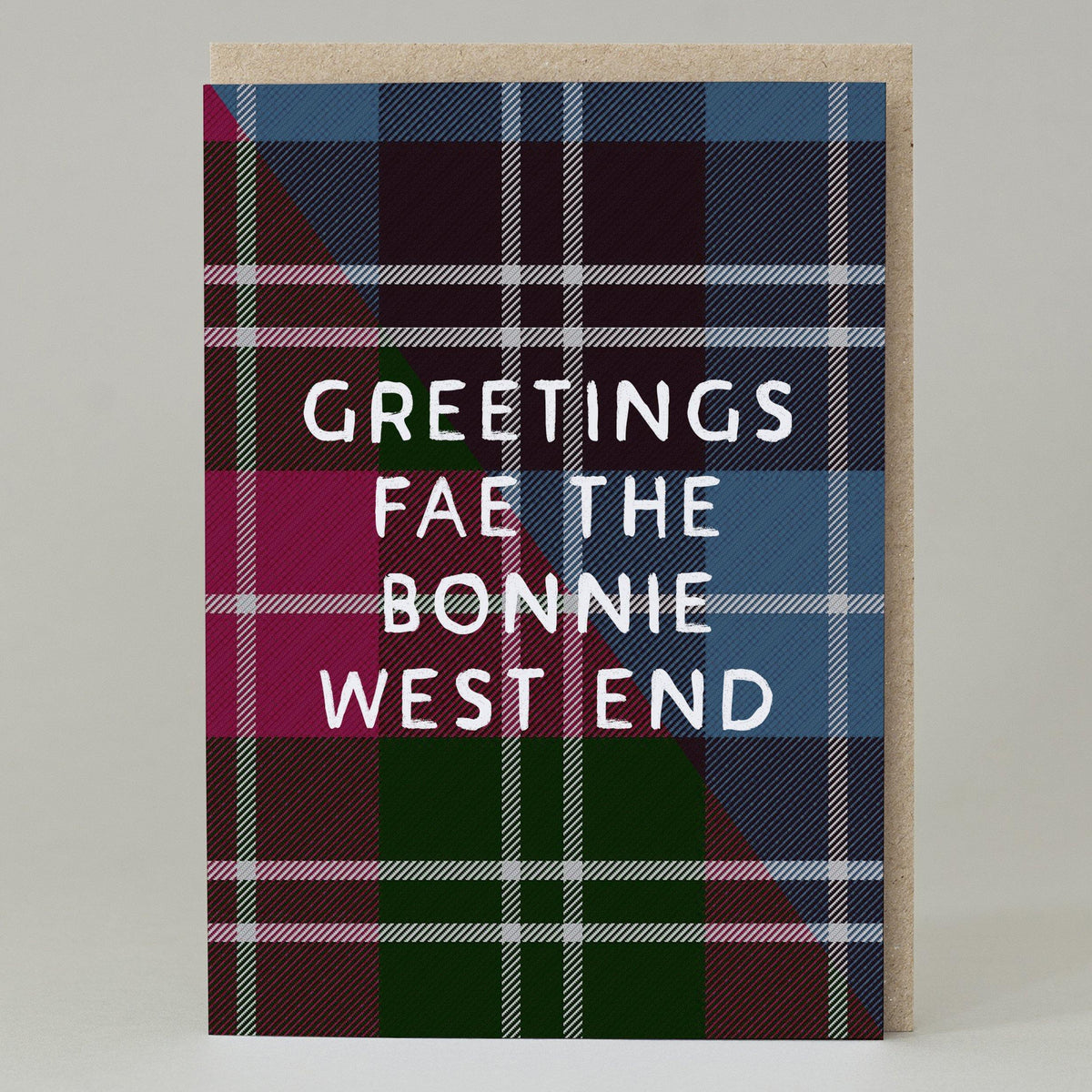 Greetings Fae The Bonnie West End Tartan Card - Penny Black
