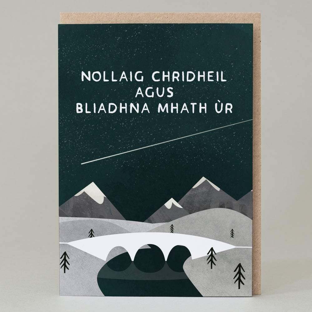 Nollaig Chridheil Gaelic Scottish Christmas Card - Penny Black
