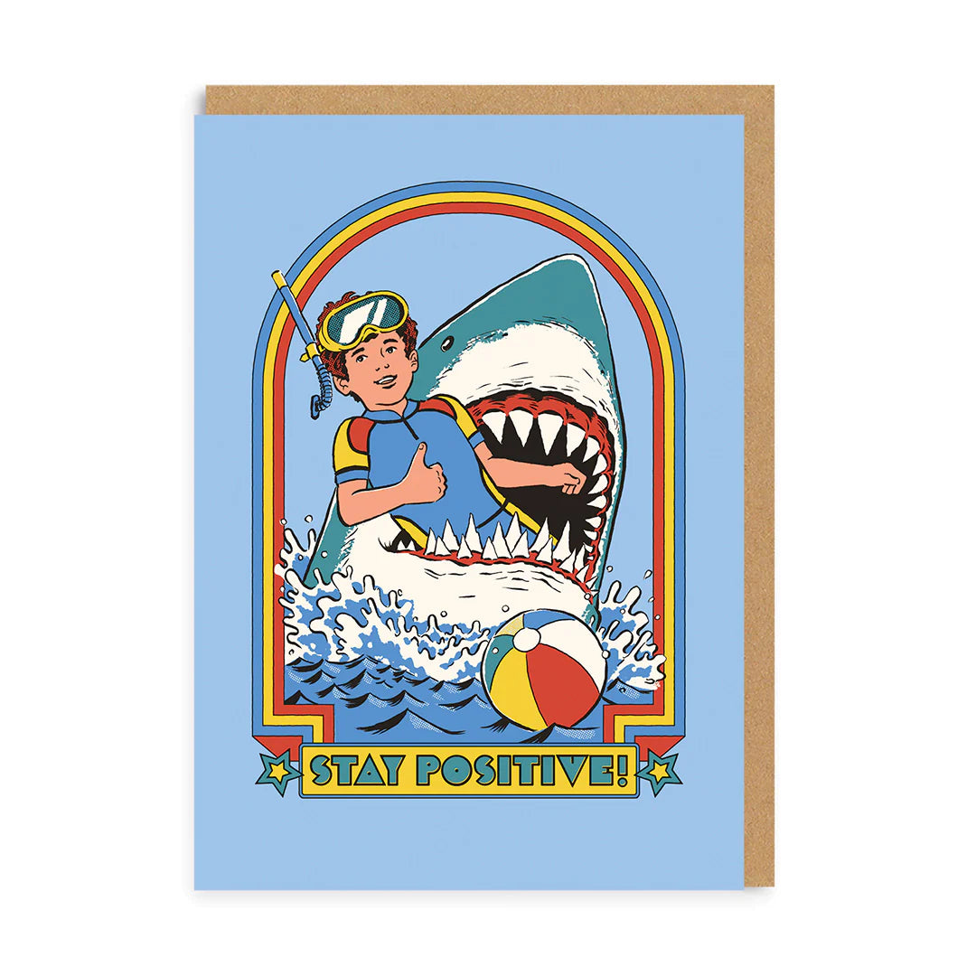 Stay Positive Retro Funny Steven Rhodes Card