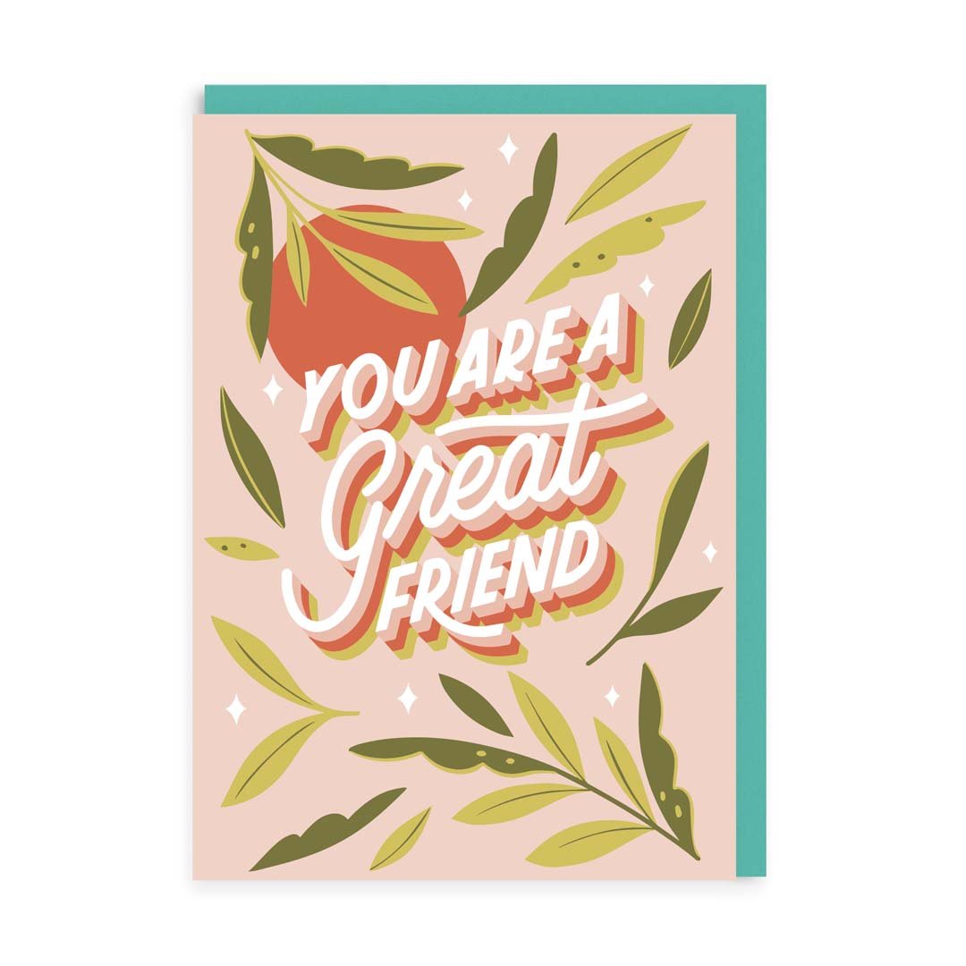 Great Friend Floral Retro Card