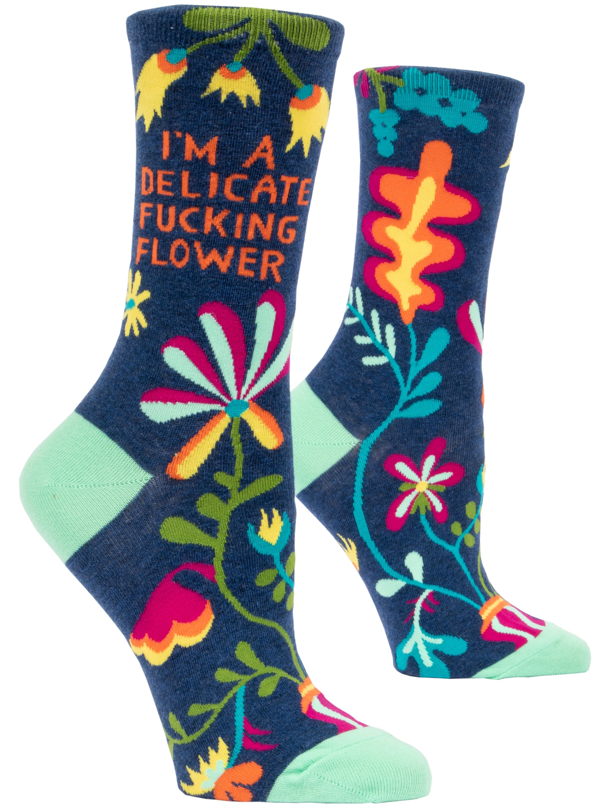 Delicate Fucking Flower Socks - Penny Black