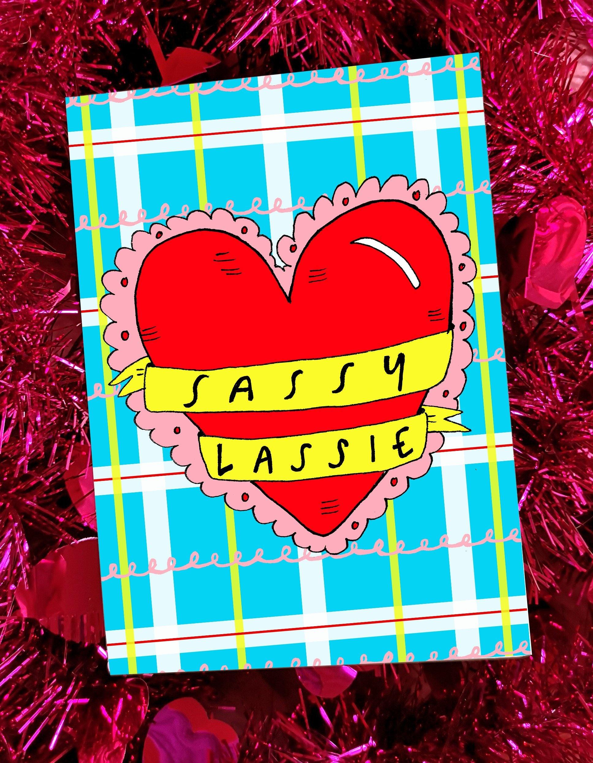 Sassy Lassie Illustrated Valentine Card - Penny Black
