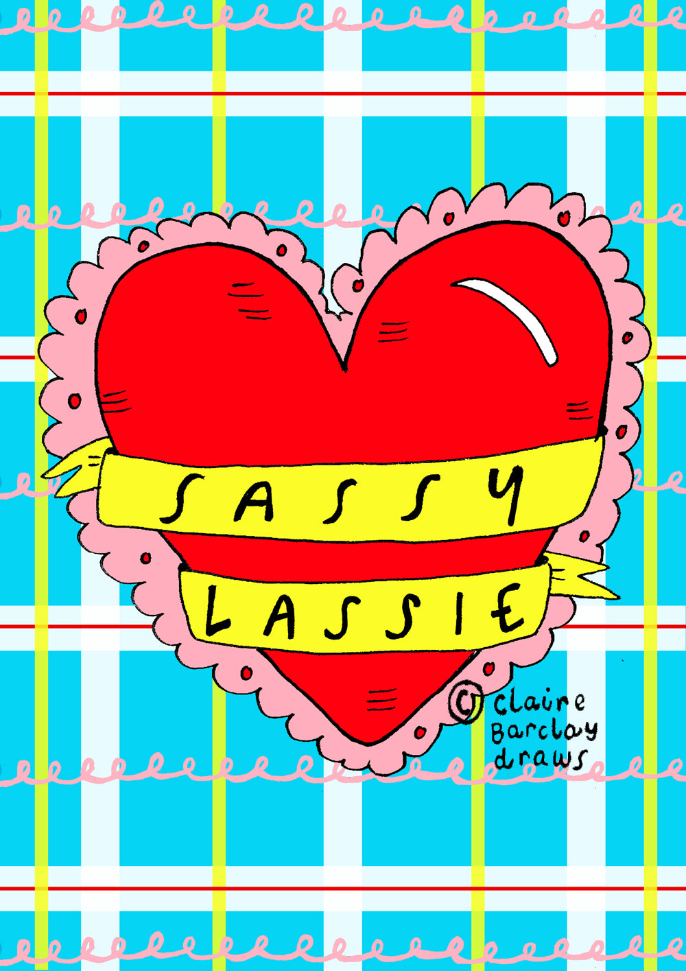 Sassy Lassie Heart Illustrated Card