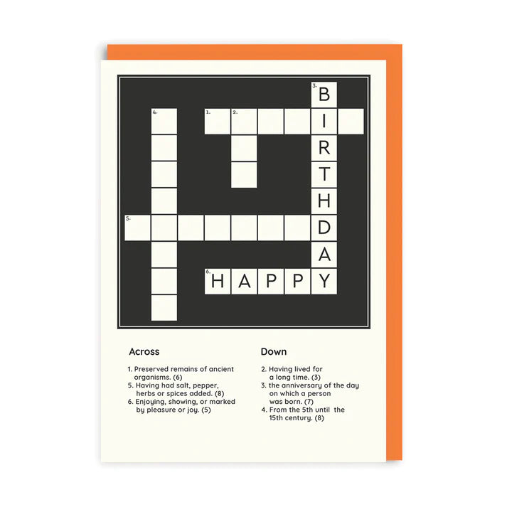 Cruciverbalist Funny Crossword Birthday Card