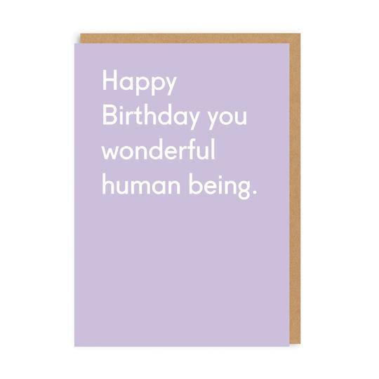 Wonderful Human Being Twin Pines Birthday Card - Penny Black