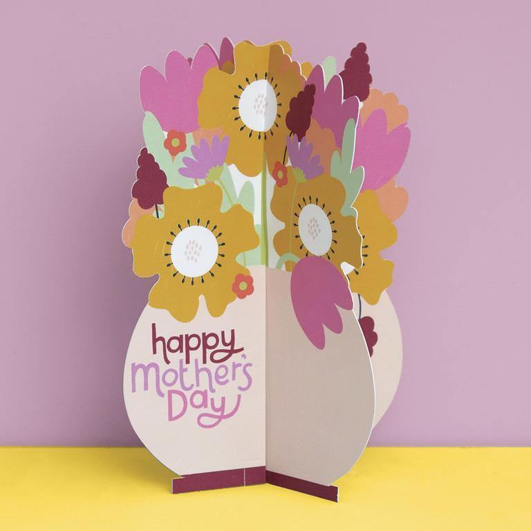 3D Vase of Flowers Raspberry Blossom Mother's Day Card - Penny Black