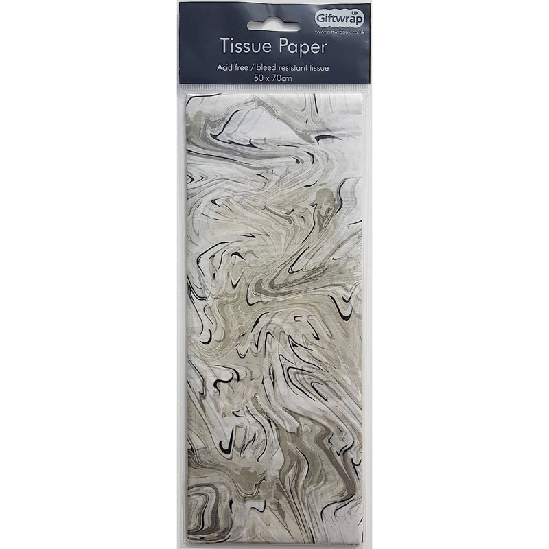 Monochrome Marble Tissue Paper Gift Wrap 3 Pk