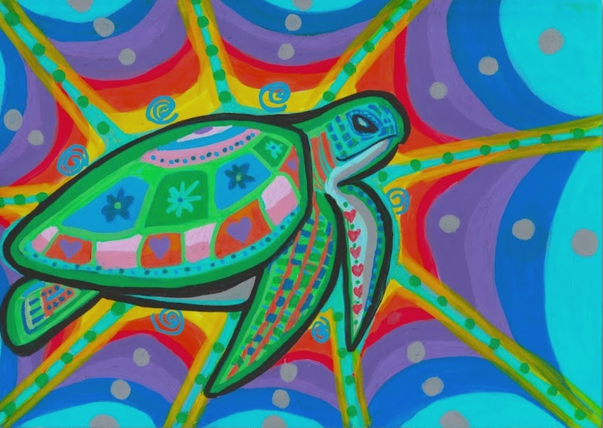 Turtle Vision Rainbow Art Card