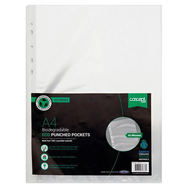 Concept Green Eco Biodegradable Punched Poly Pockets 25 Pk - Penny Black