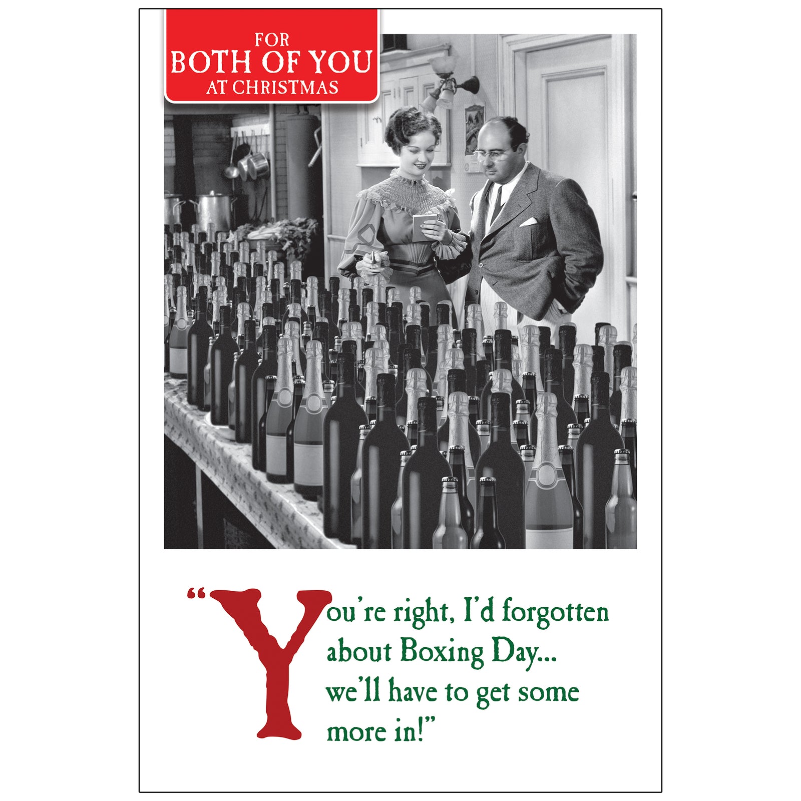 Both of You Boxing Day Wine Funny Christmas Card from Penny Black