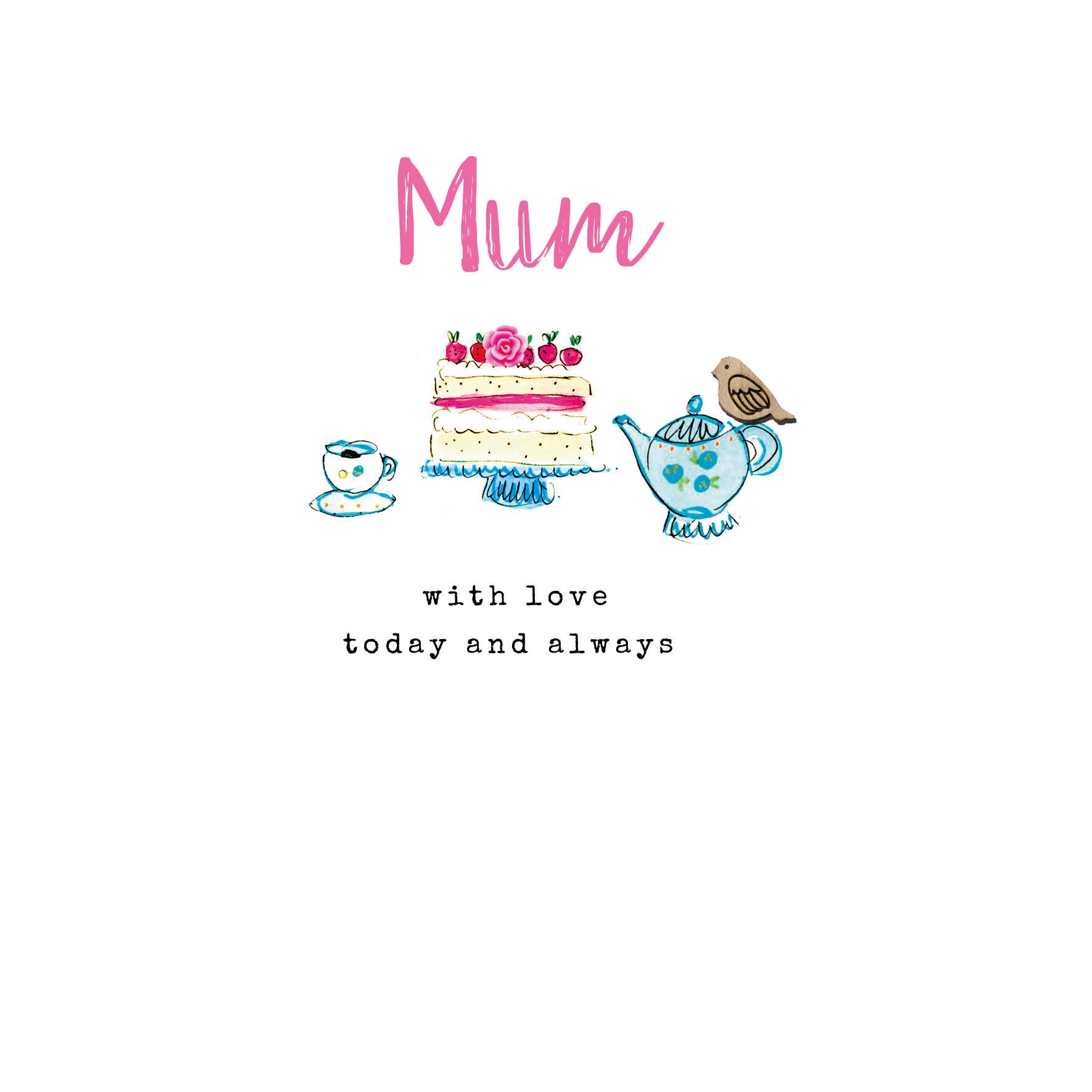 Mum Wooden Bird Embellished Card from Penny Black