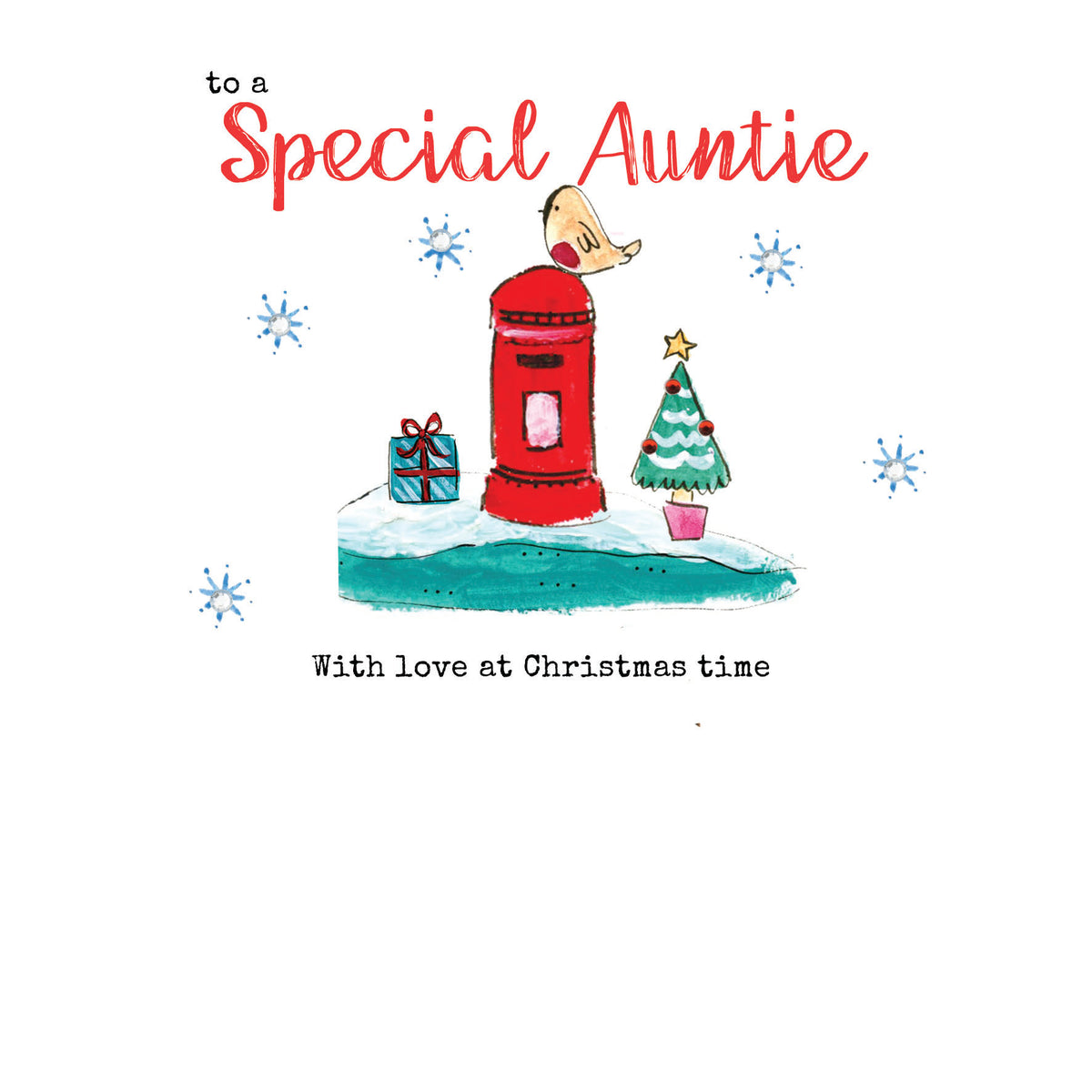 To a Special Auntie Robin Pillar Box Christmas Card