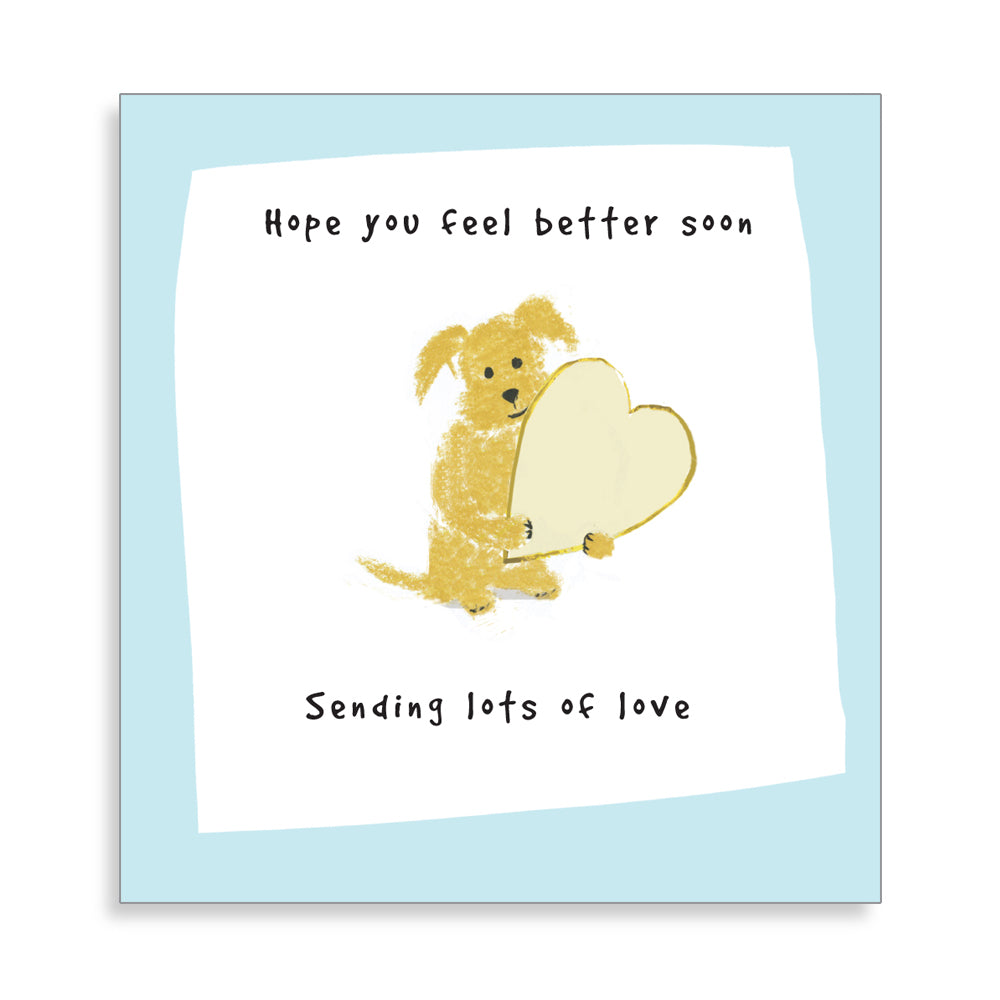 Feel Better Soon Dog with Heart Get Well Card from Penny Black