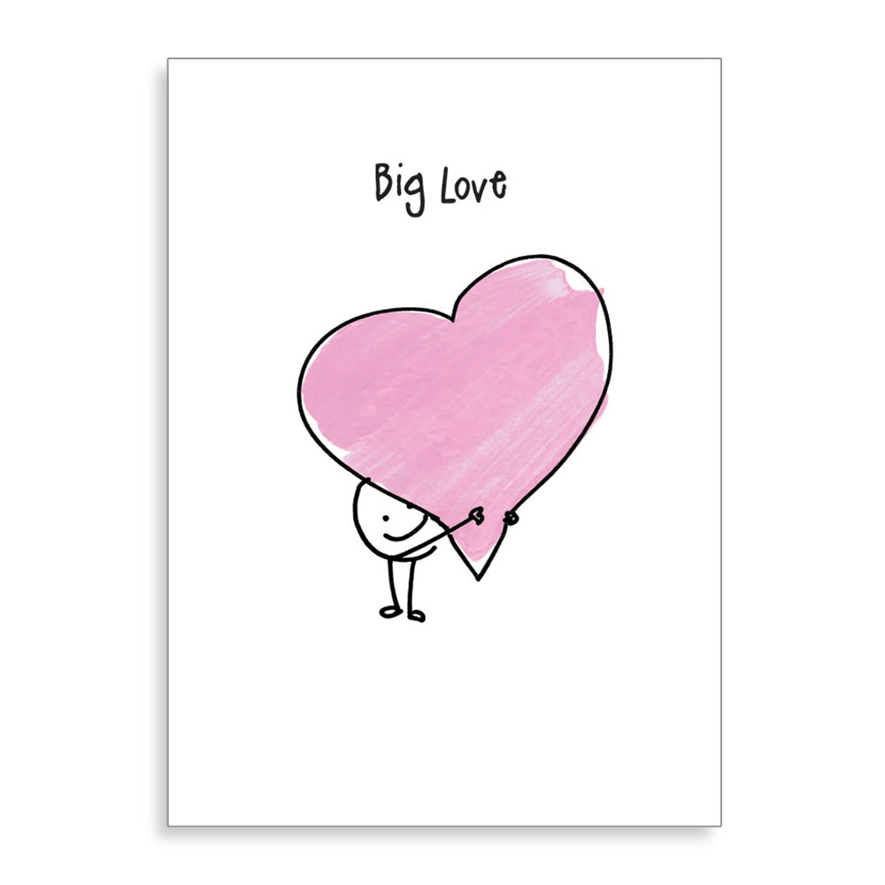 Big Love Pink Heart Illustrated Card from Penny Black