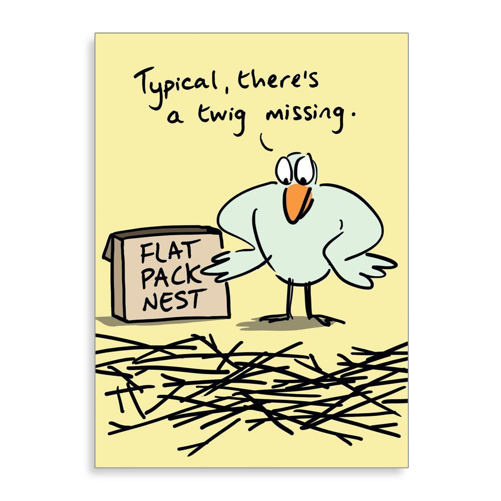 Twig Missing Flat Pack Nest Card - Penny Black